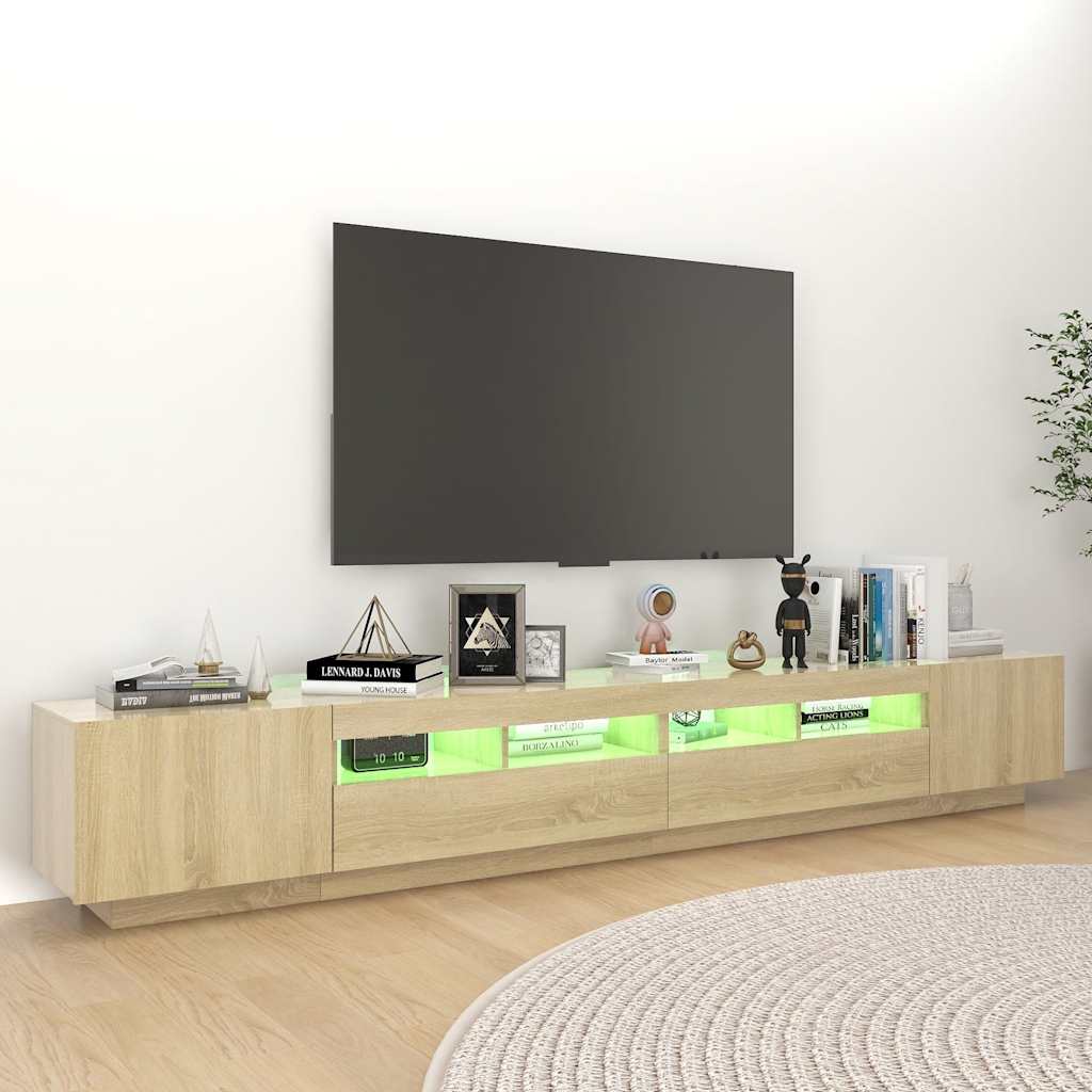 TV-Schrank mit LED-Leuchten Sonoma-Eiche 260x35x40 cm
