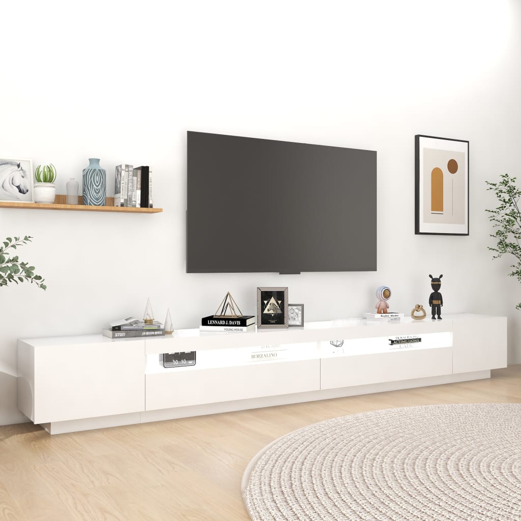 Meuble TV avec éclairage LED blanc 300x35x40 cm