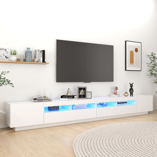 Meuble TV avec éclairage LED blanc 300x35x40 cm