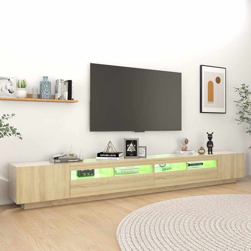 TV-Schrank mit LED-Leuchten Sonoma-Eiche 300x35x40 cm