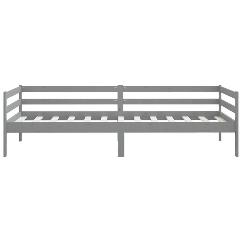 Lit de repos en pin massif gris 90x200 cm