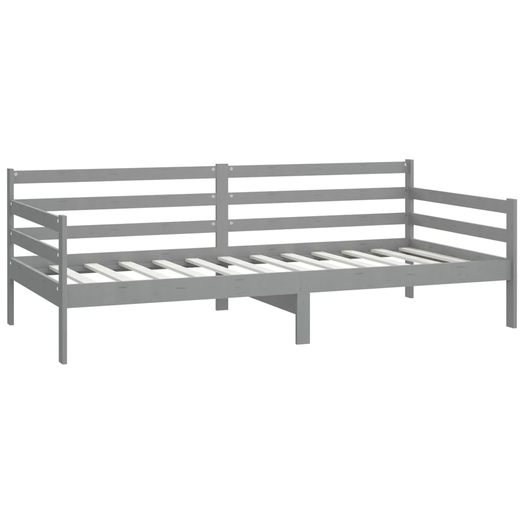 Lit de repos en pin massif gris 90x200 cm