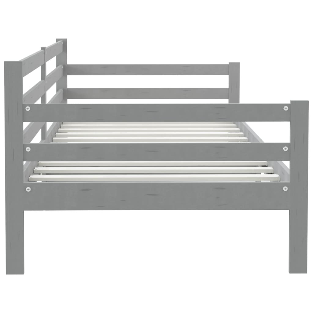 Lit de repos en pin massif gris 90x200 cm