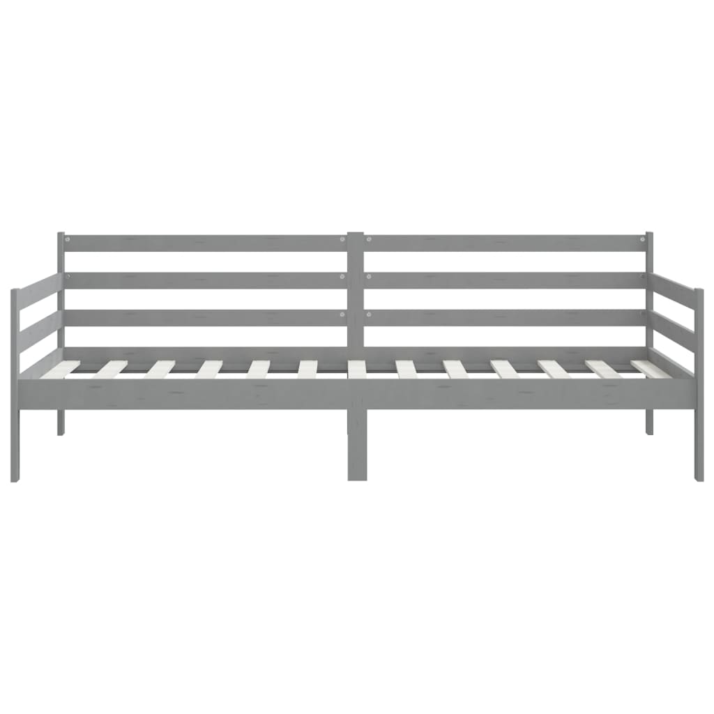 Lit de repos en pin massif gris 90x200 cm