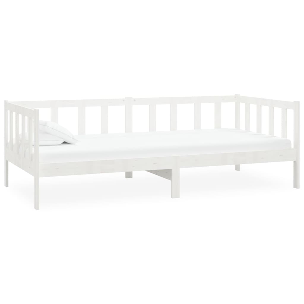 Lit de repos en pin massif blanc 90x200 cm