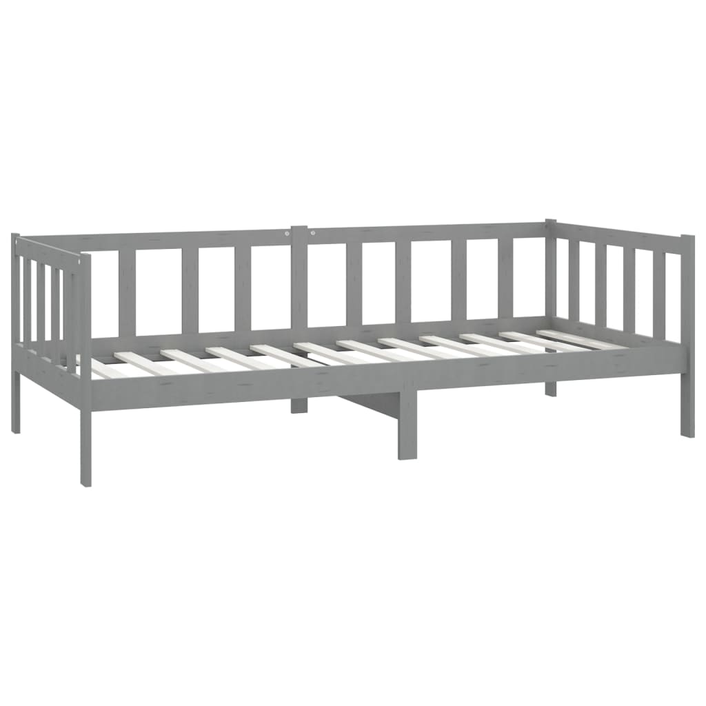 Lit de repos en pin massif gris 90x200 cm