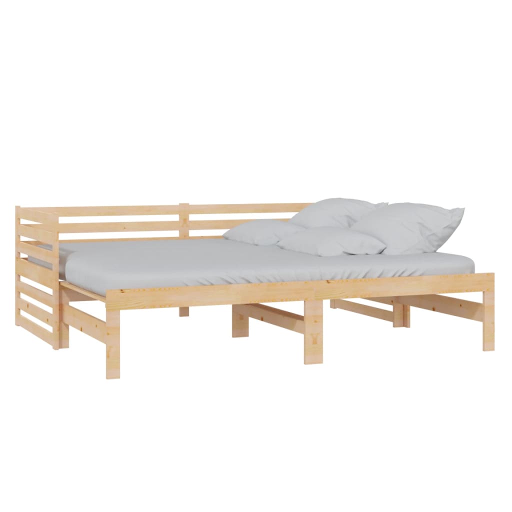 Lit de repos extensible en pin massif 2x(90x200) cm