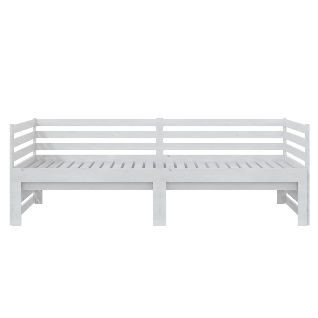 Lit de repos extensible en pin massif blanc 2x(90x200) cm