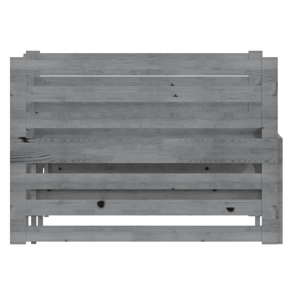 Lit de repos extensible en bois de pin massif gris 2x(90x200) cm