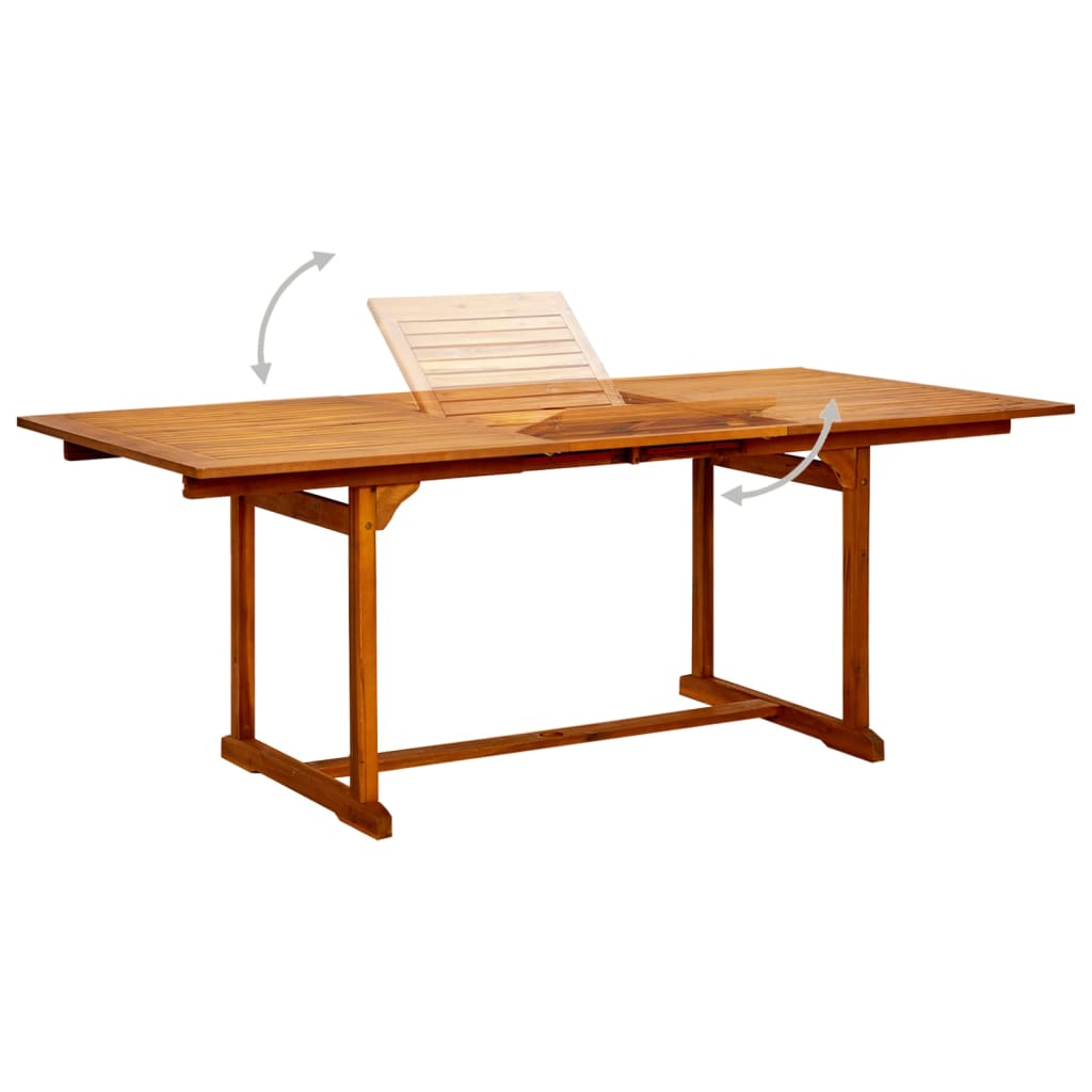 Table à manger de jardin (150-200)x100x75 cm en bois d'acacia massif