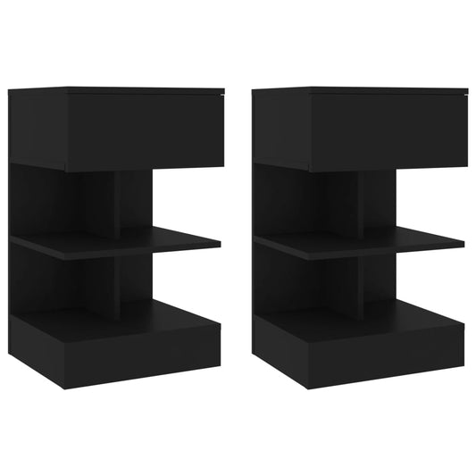 Tables de chevet 2 pièces Noir 40x35x65 cm