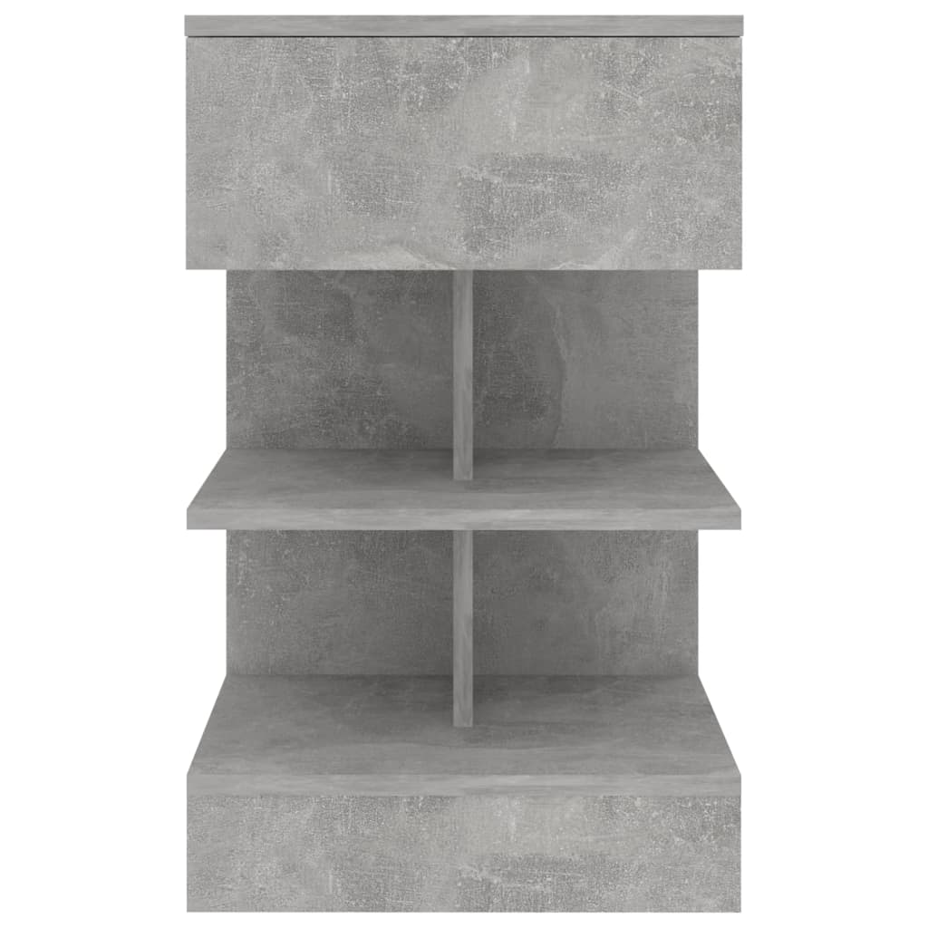 Table de chevet gris béton 40x35x65 cm en bois