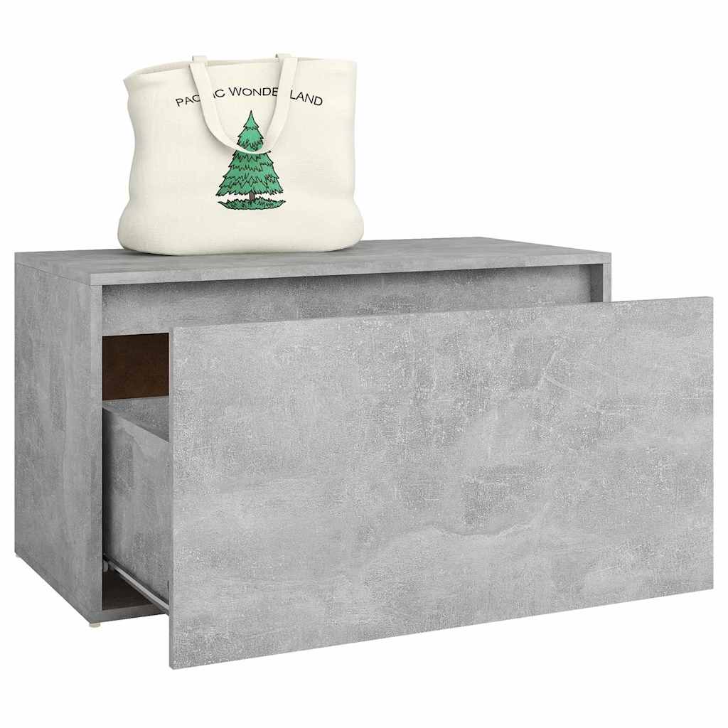 Flurbank 80x40x45 cm Betongrau Holzwerkstoff