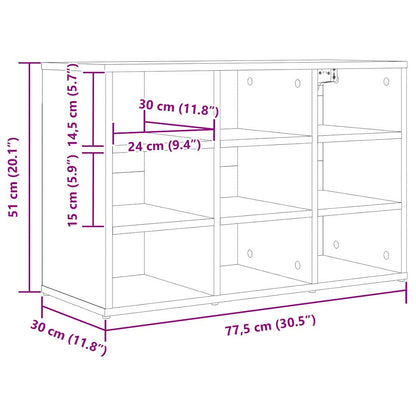 Schuhschrank 77,5 x 30 x 51 cm Holzwerkstoff Betongrau