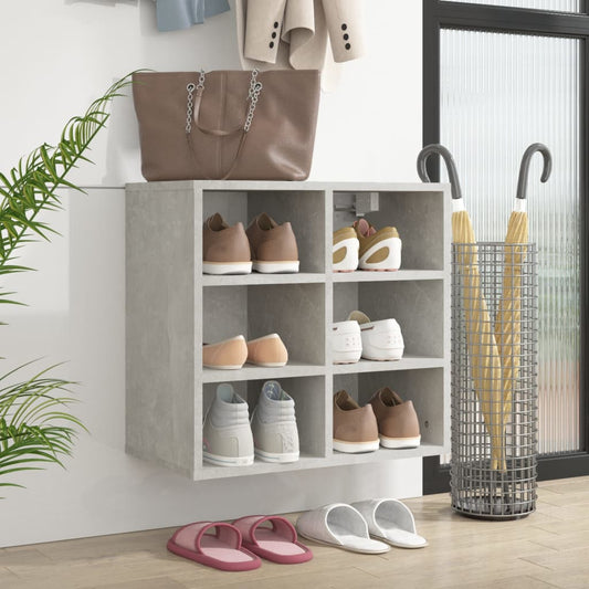 Étagère à chaussures gris béton 52,5x30x50 cm