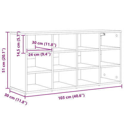 Schuhschrank 103 x 30 x 51 cm Holzwerkstoff Weiß