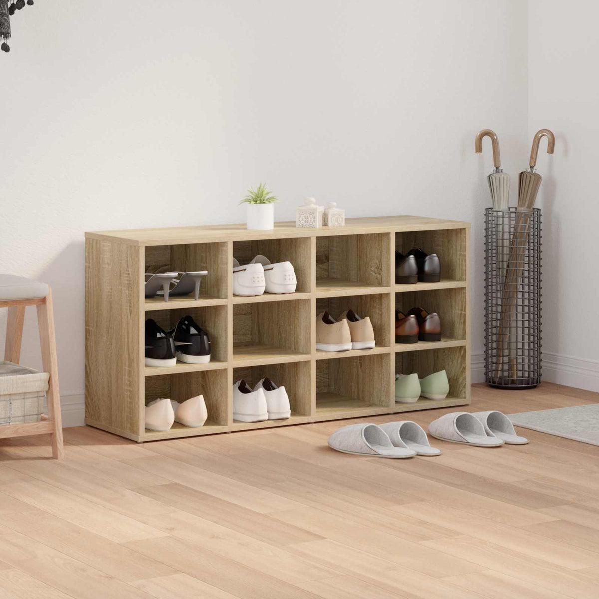 Schuhschrank 103 x 30 x 51 cm Holzwerkstoff Sonoma-Eiche