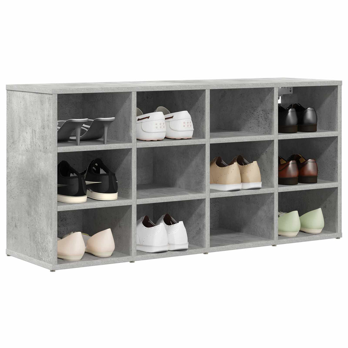 Schuhschrank 103 x 30 x 51 cm Holzwerkstoff Betongrau