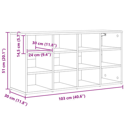 Schuhschrank 103 x 30 x 51 cm Holzwerkstoff Betongrau