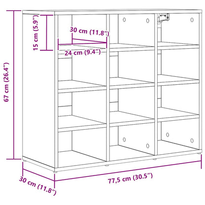 Schuhschrank 77,5 x 30 x 67 cm Holzwerkstoff Weiß
