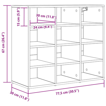 Schuhschrank 77,5 x 30 x 67 cm Holzwerkstoff Weiß