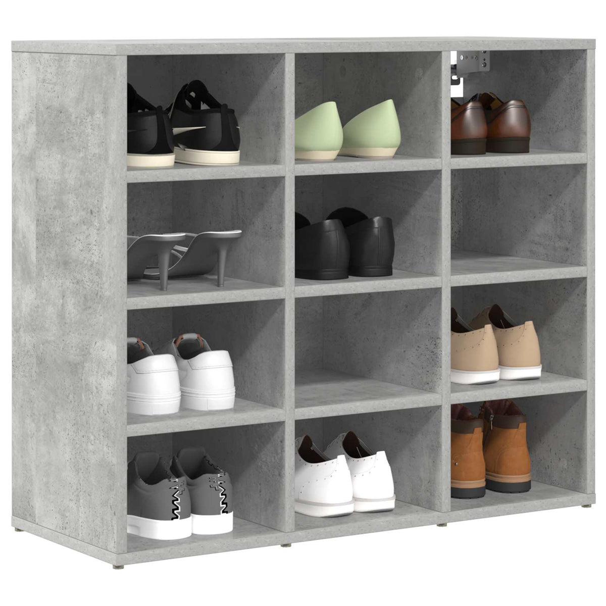 Schuhschrank 77,5 x 30 x 67 cm Holzwerkstoff Betongrau