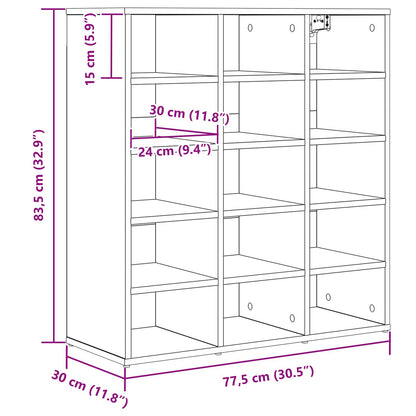 Schuhschrank 77,5 x 30 x 83,5 cm Holzwerkstoff Sonoma-Eiche