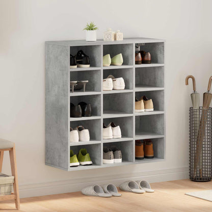 Schuhschrank 77,5 x 30 x 83,5 cm Holzwerkstoff Betongrau