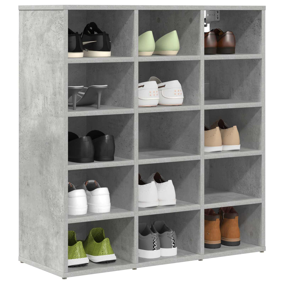 Schuhschrank 77,5 x 30 x 83,5 cm Holzwerkstoff Betongrau