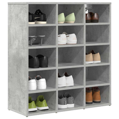 Schuhschrank 77,5 x 30 x 83,5 cm Holzwerkstoff Betongrau
