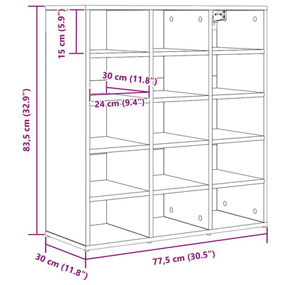 Schuhschrank 77,5 x 30 x 83,5 cm Holzwerkstoff Betongrau