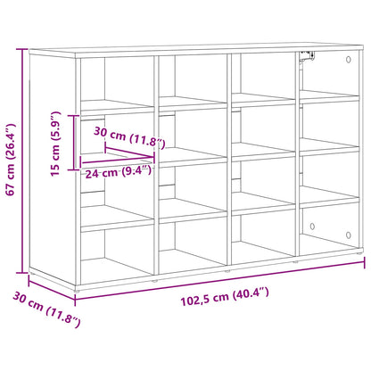 Schuhschrank 103 x 30 x 67 cm Holzwerkstoff Sonoma-Eiche