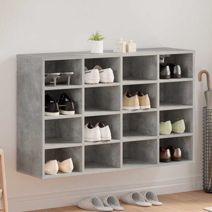 Schuhschrank 103 x 30 x 67 cm Holzwerkstoff Betongrau