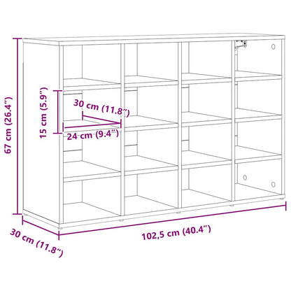 Schuhschrank 103 x 30 x 67 cm Holzwerkstoff Betongrau