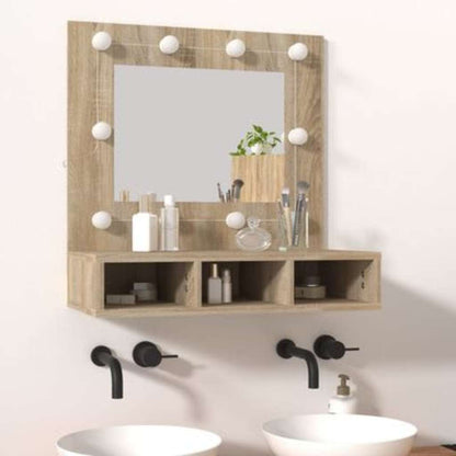 Spiegelschrank mit LED Sonoma-Eiche 60x31,5x62 cm