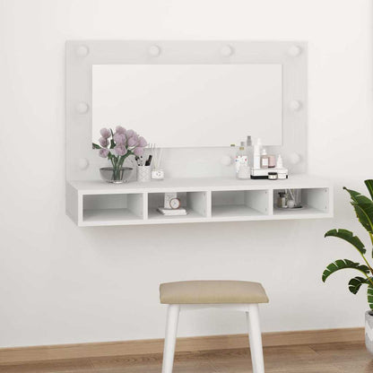 Spiegelschrank mit LED Weiß 90x31,5x62 cm
