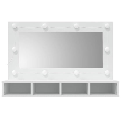 Spiegelschrank mit LED Weiß 90x31,5x62 cm