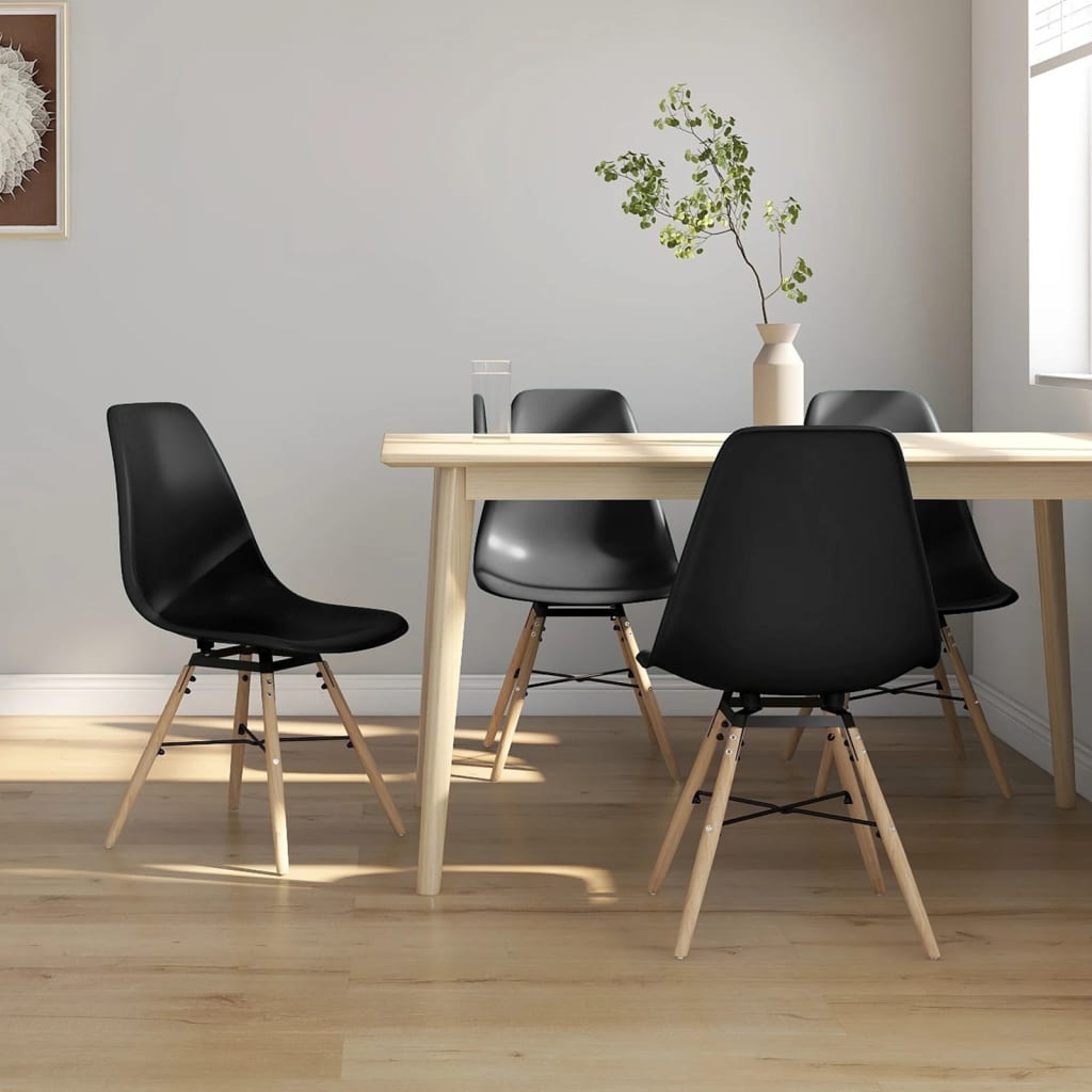 Esszimmerstühle 4 Stk. Schwarz PP