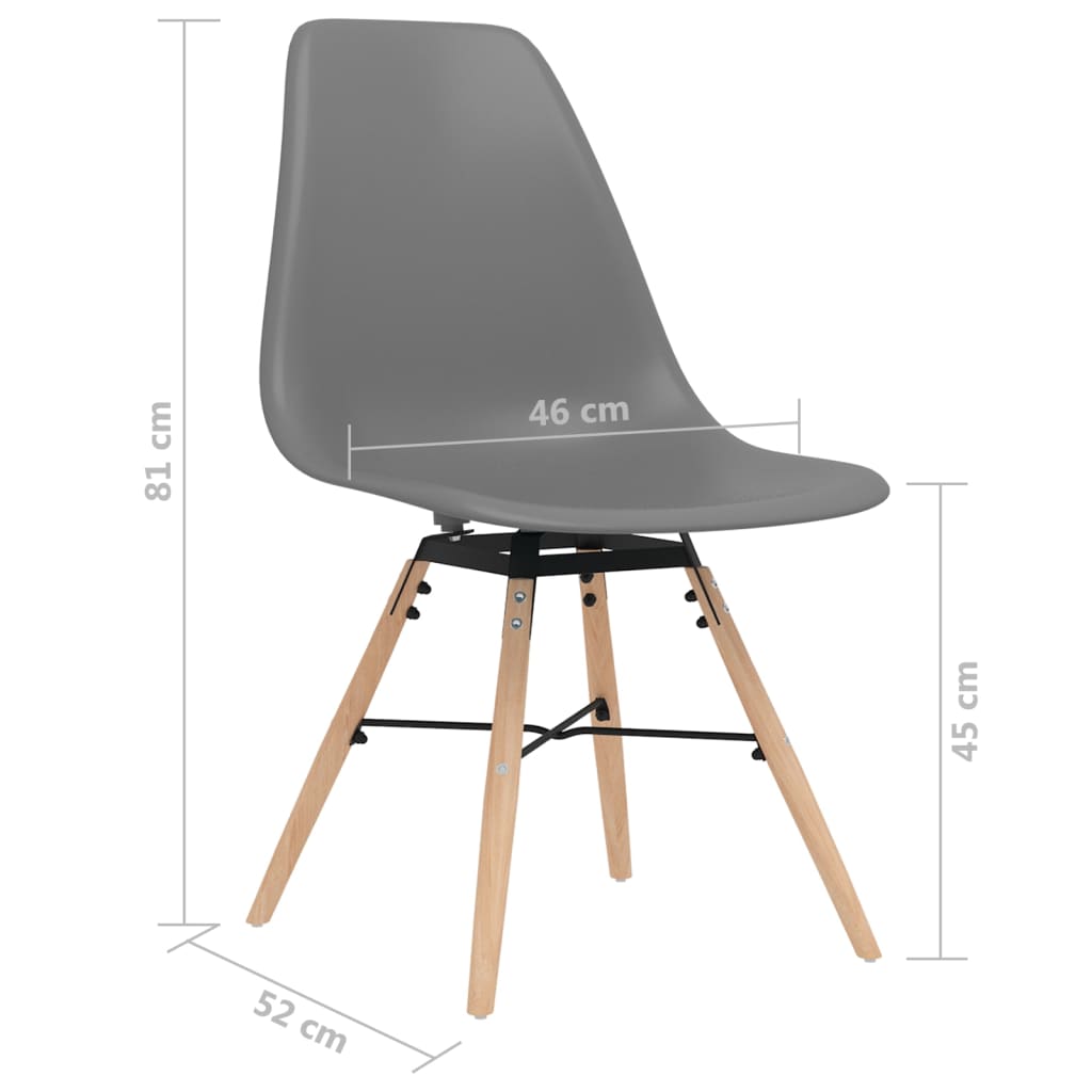 Esszimmerstühle 4 Stk. Grau PP
