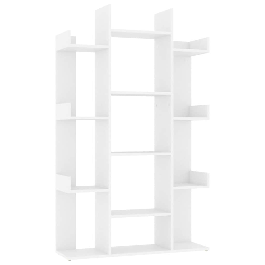 Bibliothèque blanche 86x25,5x140 cm en bois