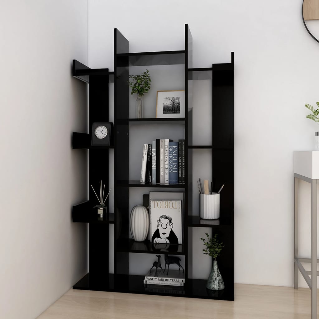 Bookshelf Black 86x25.5x140 cm Wood Material