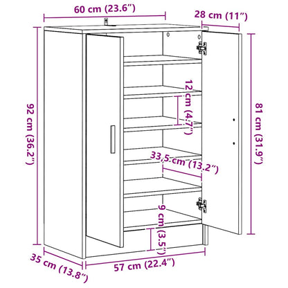 Schuhschrank Weiß 60x35x92 cm Holzwerkstoff