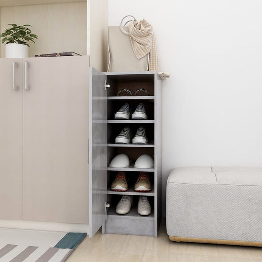 Shoe Cabinet Concrete Grey 32x35x92 cm Wood Material