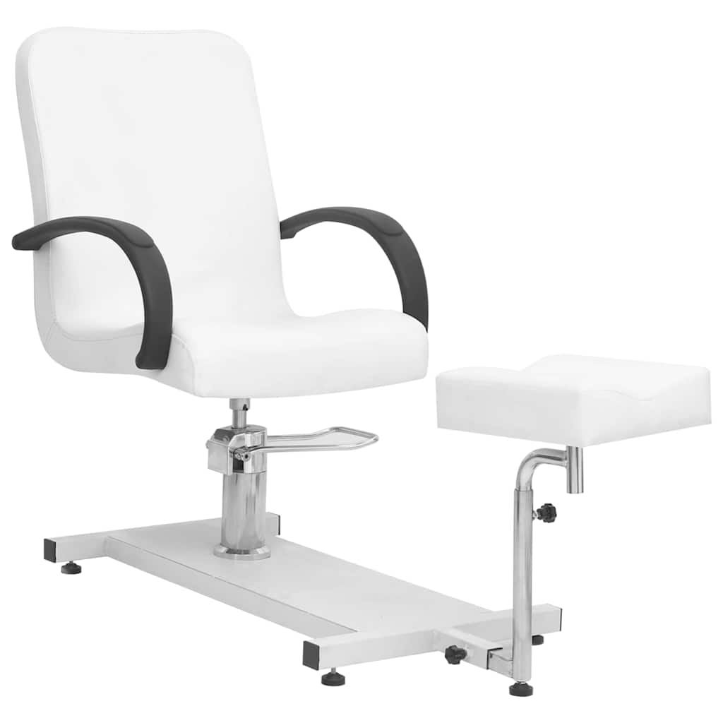 Massagestuhl mit Fußstütze Weiß 127x60x98 cm Kunstleder