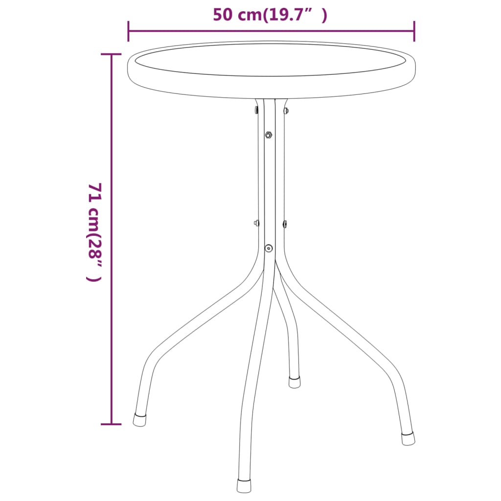 Gartentisch Ø50x71 cm Stahl Anthrazit