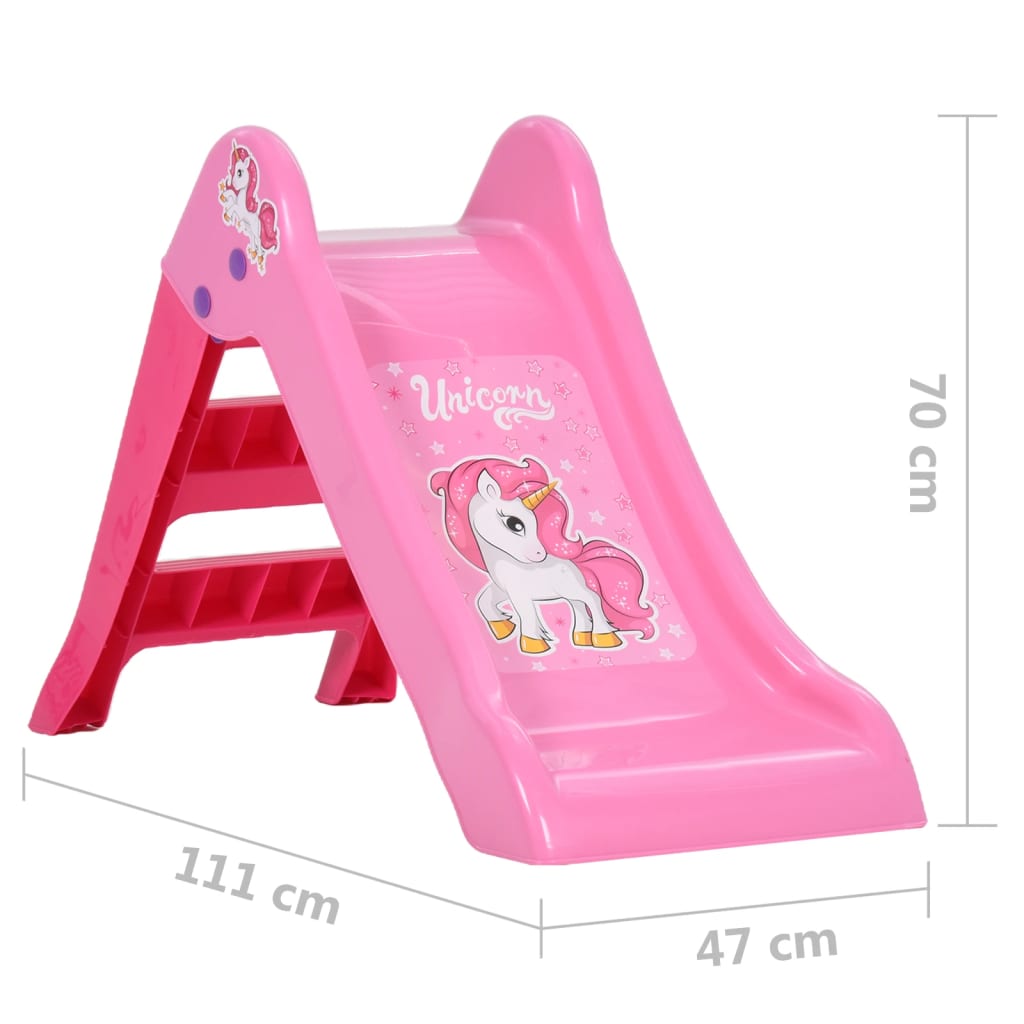 Rutsche für Kinder faltbar Rosa 111 cm