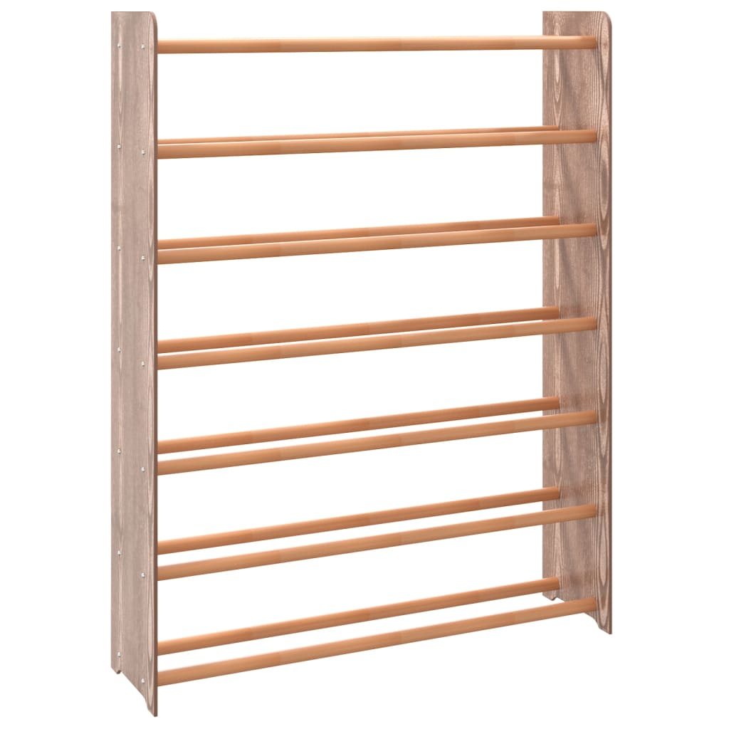 Étagère à chaussures marron 90x24x117 cm en matériau à base de bois