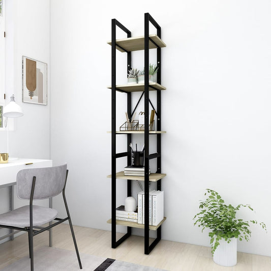 Bookcase 5 compartments Sonoma oak 40x30x175 cm wood material