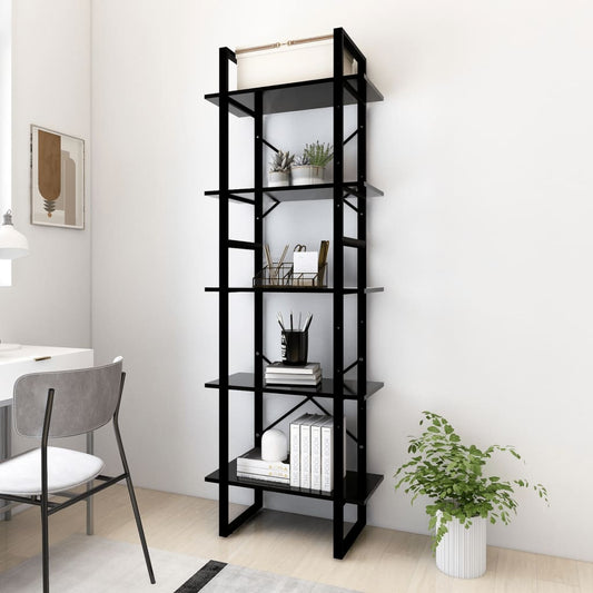 Bücherregal 5 Fächer Weiß 60x30x175 cm Holzwerkstoff