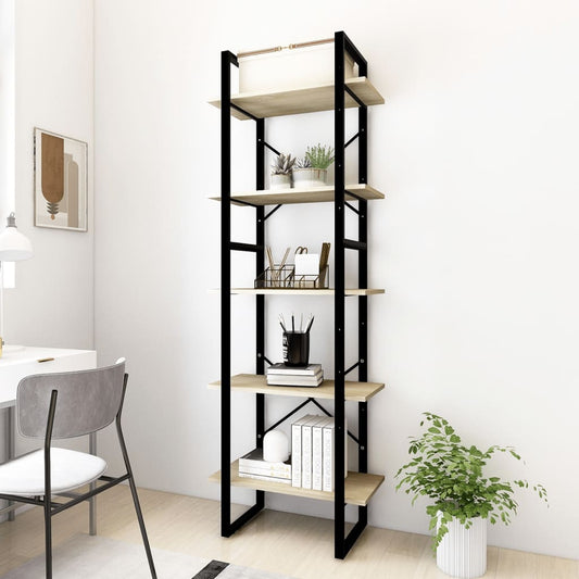 Bücherregal 5 Fächer Sonoma-Eiche 60x30x175 cm Holzwerkstoff